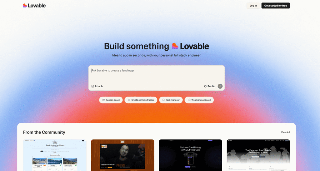 Lovable AI website